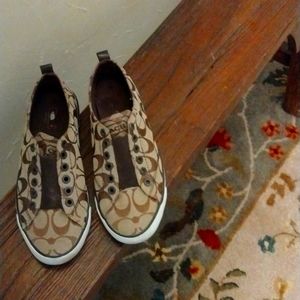 Coach elastic panel slip on sneakers